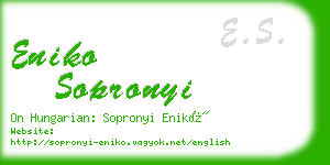 eniko sopronyi business card